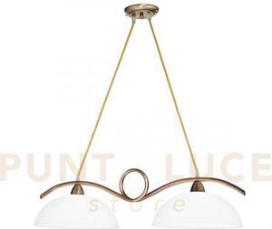 Lampadario a sospensione halley brunita 2 luci attacco e27 76x30x110cm