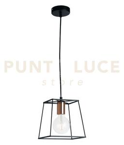 Lampadario a sospensione harlem nera e rame 1 luce attacco e27 22x2