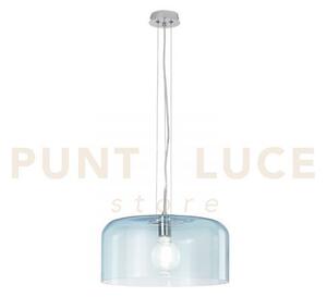 Lampadario a sospensione gibus turchese 1 luce attacco e27 40x40x15