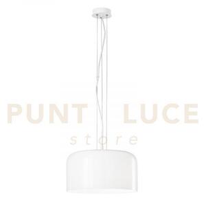Lampadario a sospensione gibus bianca 1 luce attacco e27 35x35x150c