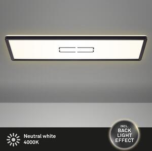 BRILONER FREE Plafoniera LED, design piatto, effetto retroilluminato, luce bianca neutra, nero, 58 x 20 x 2,9 cm