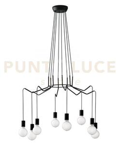 Lampadario a sospensione habitat nera 8 luci attacco e27 85x120cm i