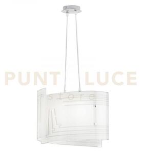 Lampadario a sospensione concept bianca 2 luci attacco e27 45x130cm
