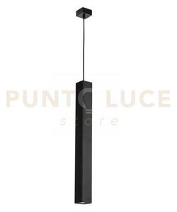 Lampadario a sospensione fluke quadrata nera 1 luce attacco gu10 6x