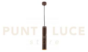 Lampadario a sospensione fluke tonda corten 1 luce attacco gu10 5,5