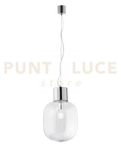 Lampadario a sospensione fellini cromo 1 luce attacco e27 30x163cm 