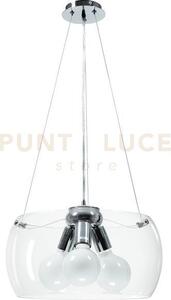 Lampadario a sospensione equatore trasparente 3 luci attacco e27 40