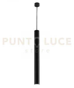 Lampadario a sospensione fluke tonda nera 1 luce attacco gu10 5,5x5