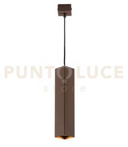 Lampadario a sospensione fluke quadrata corten 1 luce attacco gu10 