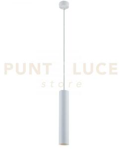 Lampadario a sospensione fluke tonda bianca 1 luce attacco gu10 5,5