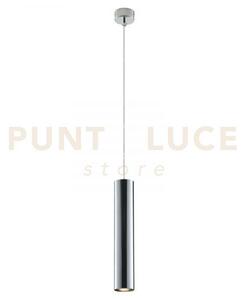 Lampadario a sospensione fluke tonda cromo 1 luce attacco gu10 5,5x