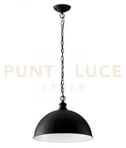Lampadario a sospensione charleston in metallo nera 1 luce attacco 