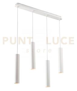 Lampadario a sospensione fluke tonda bianca 4 luci attacco gu10 68x
