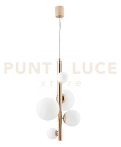 Lampadario a sospensione hera oro 5 luci attacco g9 45x180cm in me