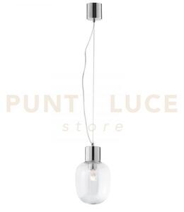 Lampadario a sospensione fellini cromo 1 luce attacco e27 18x120cm 