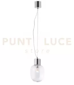 Lampadario a sospensione fellini cromo 1 luce attacco e27 18x120cm