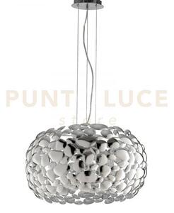 Lampadario a sospensione dioniso cromo 3 luci attacco e27 48x48x147