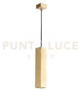Lampadario a sospensione fluke quadrata oro 1 luce attacco gu10 6x6
