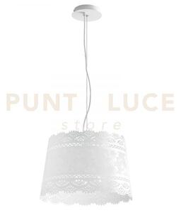 Lampadario a sospensione cluny bianca 3 luci attacco e14 40x145cm