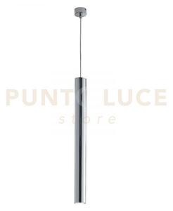 Lampadario a sospensione fluke tonda cromo 1 luce attacco gu10 5,5x