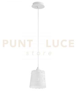 Lampadario a sospensione cluny bianca 1 luce attacco e14 14x145cm