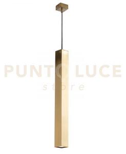 Lampadario a sospensione fluke quadrata oro 1 luce attacco gu10 6x6