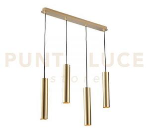 Lampadario a sospensione fluke tonda oro 4 luci attacco gu10 68x7x2
