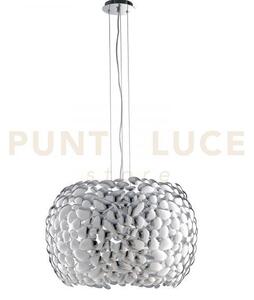 Lampadario a sospensione dioniso cromo 5 luci attacco e27 65x65x147