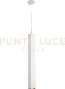 Lampadario a sospensione fluke quadrata bianca 1 luce attacco gu10 