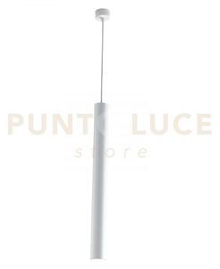 Lampadario a sospensione fluke tonda bianca 1 luce attacco gu10 5,5