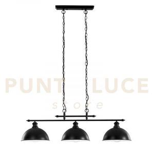Lampadario a sospensione charleston in metallo nera 3 luci attacco 