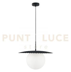 Lampadario a sospensione chaplin nera 1 luce attacco e27 45x45x159