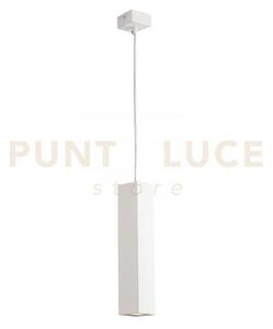 Lampadario a sospensione fluke quadrata bianco 1 luce attacco gu10 