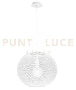 Lampadario a sospensione rete in metallo esedra bianca 1 luce attac