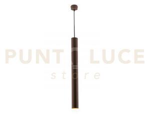 Lampadario a sospensione fluke tonda corten 1 luce attacco gu10 5,5