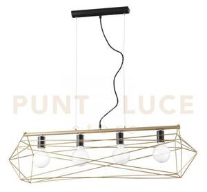 Lampadario a sospensione abraxas nera e oro 4 luci attacco e27 106x