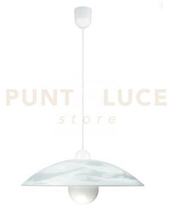 Lampadario a sospensione alabastro bianca 1 luce attacco e27 48x120cm