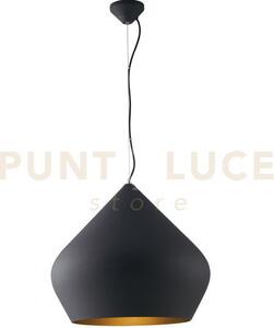 Lampadario a sospensione tholos nera e oro 1 luce attacco e27 52x20