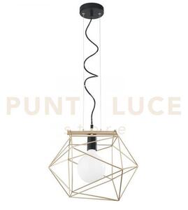 Lampadario a sospensione abraxas nera e oro 1 luce attacco e27 40,5