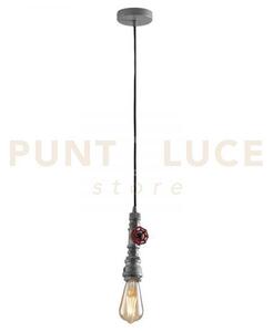 Lampadario a sospensione amarcord zincata 1 luce attacco e27 12x120cm