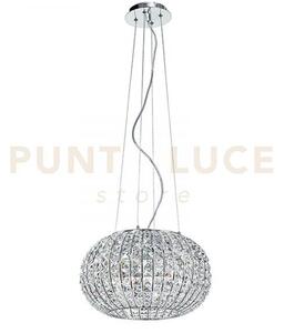 Lampadario a sospensione concert cromo 5 luci attacco e27 45x135cm 
