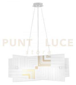 Lampadario a sospensione seventy bianca 4 luci attacco e27 60x20x13
