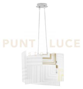 Lampadario a sospensione seventy bianca 2 luci attacco e27 45x130cm