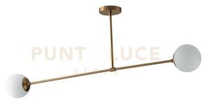 Lampadario a sospensione themys oro 2 luci attacco e14 120x170cm in