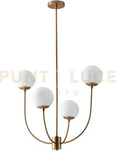 Lampadario a sospensione themys oro 4 luci attacco e14 63,5x174,5cm