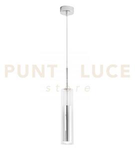 Lampadario a sospensione taboo cromo 1 luce attacco gu10 7x170cm in