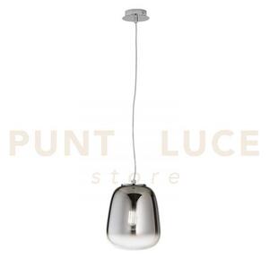 Lampadario a sospensione smoke cromo 1 luce attacco e27 19,7x150cm 