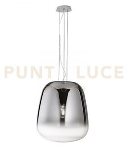 Lampadario a sospensione smoke cromo 1 luce attacco e27 45x150cm in