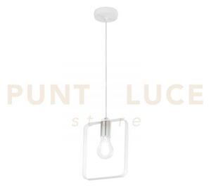 Lampadario a sospensione smith bianca e nickel 1 luce attacco e27 1
