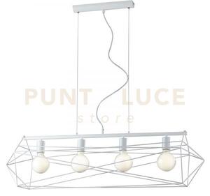 Lampadario a sospensione abraxas bianca 4 luci attacco e27 106x29,5